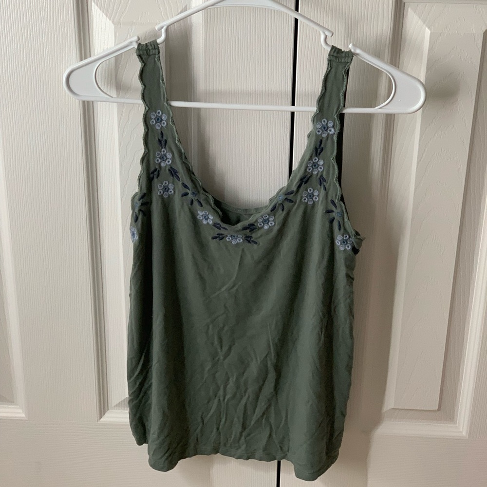 Floral and green crop top